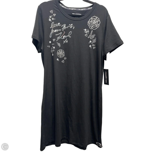 Dress Designer By Karl Lagerfeld In Black & Silver, Size: Xl