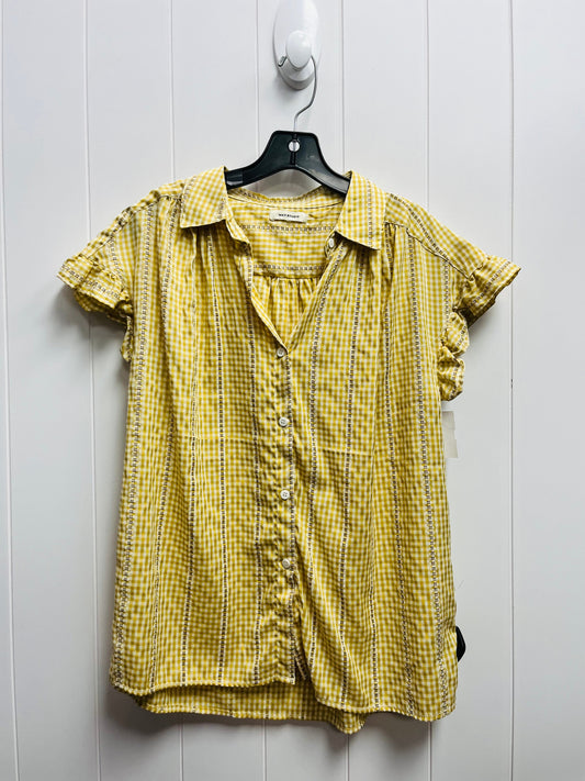 Yellow Top Short Sleeve Max Studio, Size M