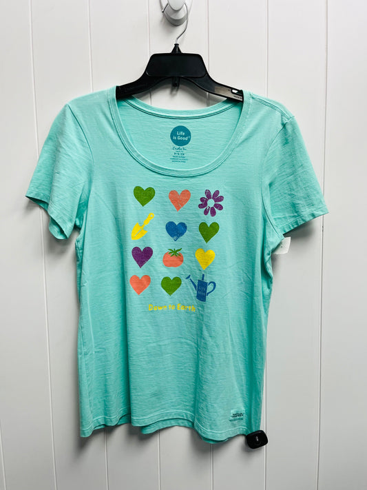 Green Top Short Sleeve Life Is Good, Size S