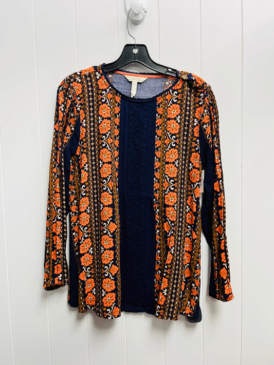 Top Long Sleeve By Matilda Jane In Blue & Orange, Size: S