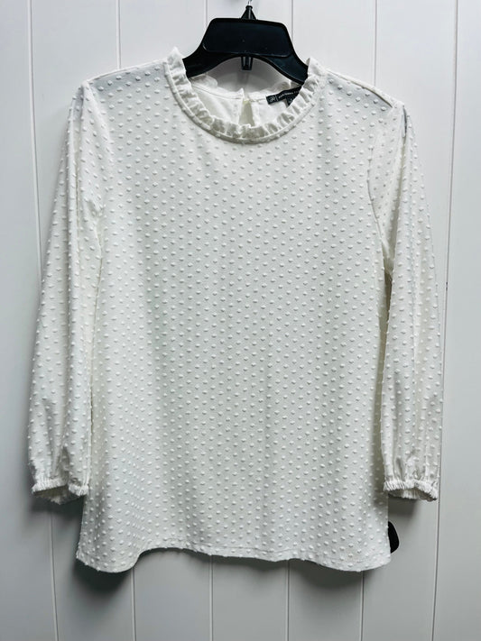 White Top Long Sleeve Adrianna Papell, Size S