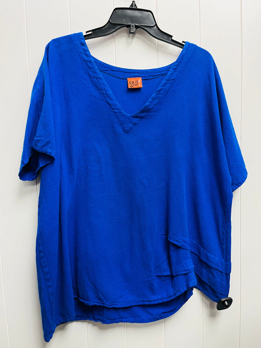 Blue Top Short Sleeve Oh My Gauze, Size L