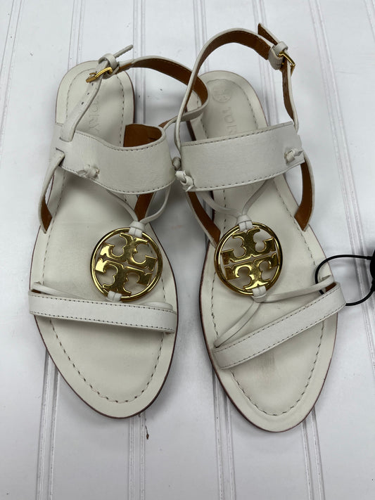 Cream Sandals Designer Tory Burch, Size 7.5