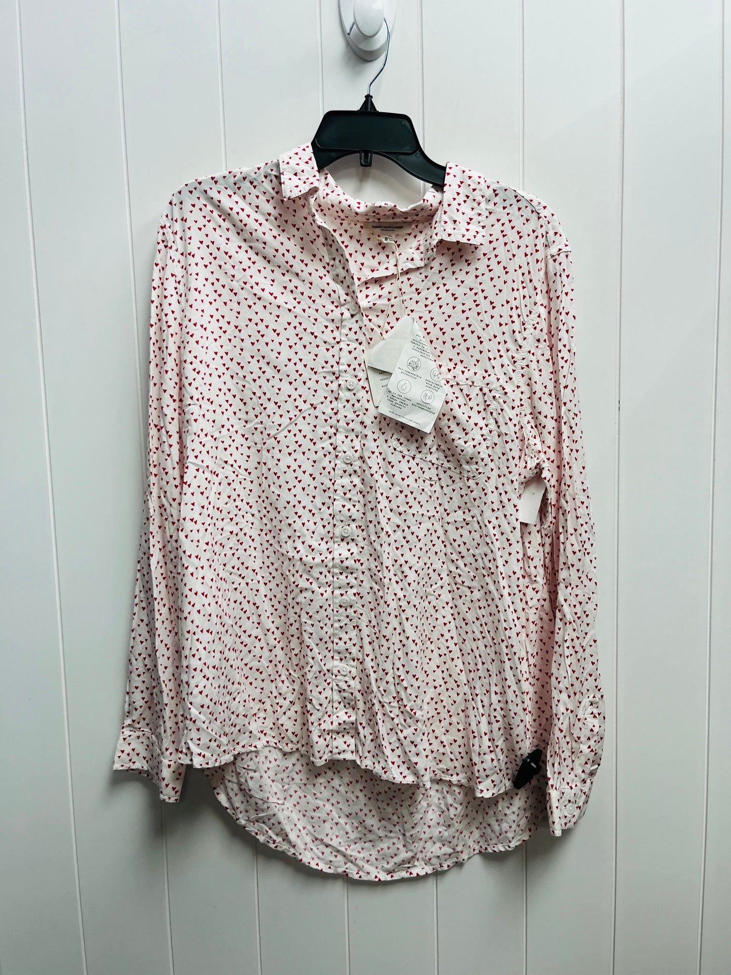 Top Long Sleeve By Beachlunchlounge In Red & White, Size: Xs