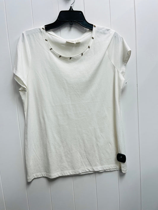 Top Short Sleeve By Chicos In White, Size: M