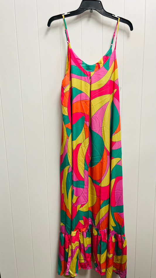 Orange & Pink Dress Casual Maxi cz collection cezele Size M