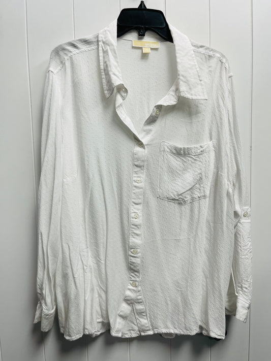 White Top Long Sleeve Michael By Michael Kors, Size 3x