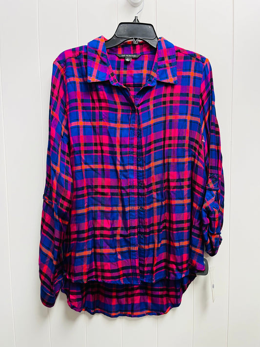 Top Long Sleeve By Zac And Rachel In Pink & Purple, Size: Xl