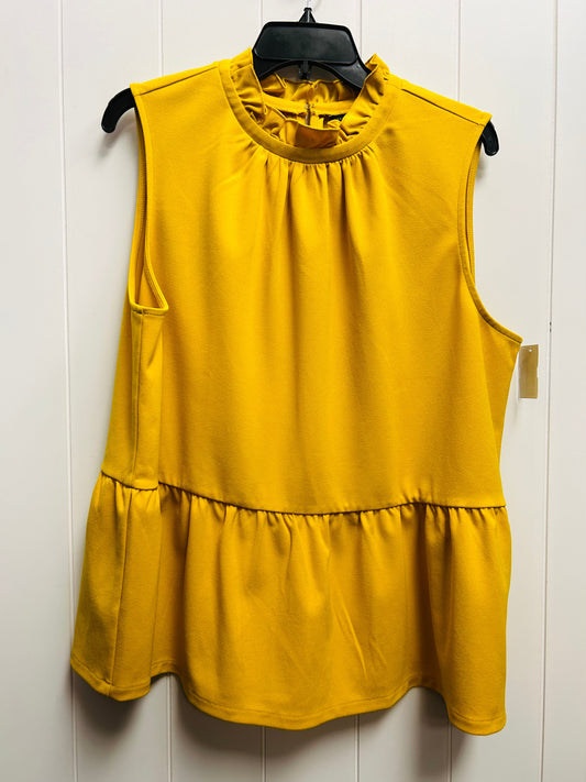 Top Short Sleeve By Ann Taylor In Yellow, Size: Xl