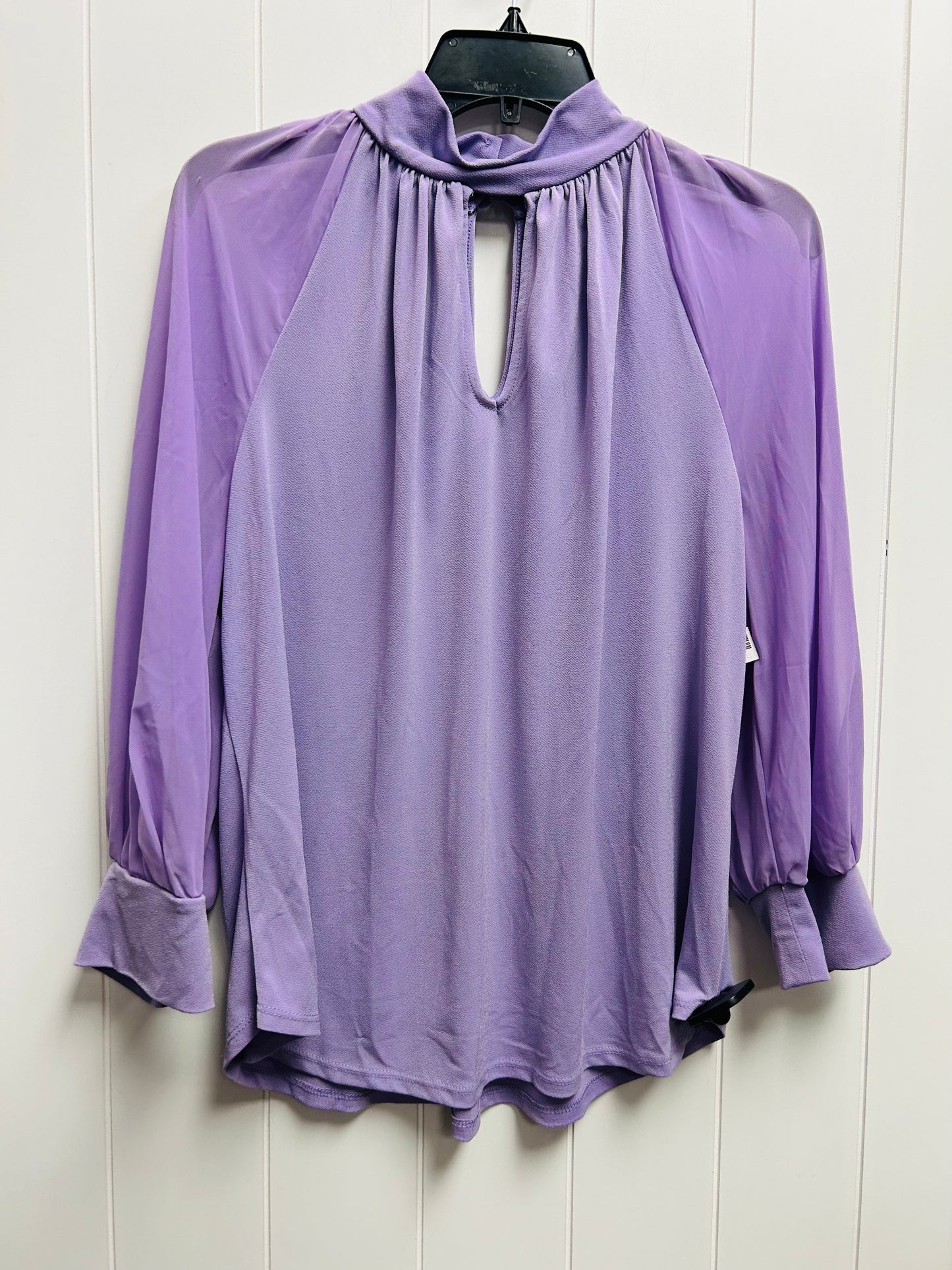 Blouse Long Sleeve By New York And Co In Purple, Size: Xl