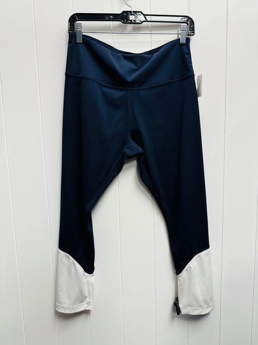 Athletic Leggings By Kate Spade In Blue & White, Size: L