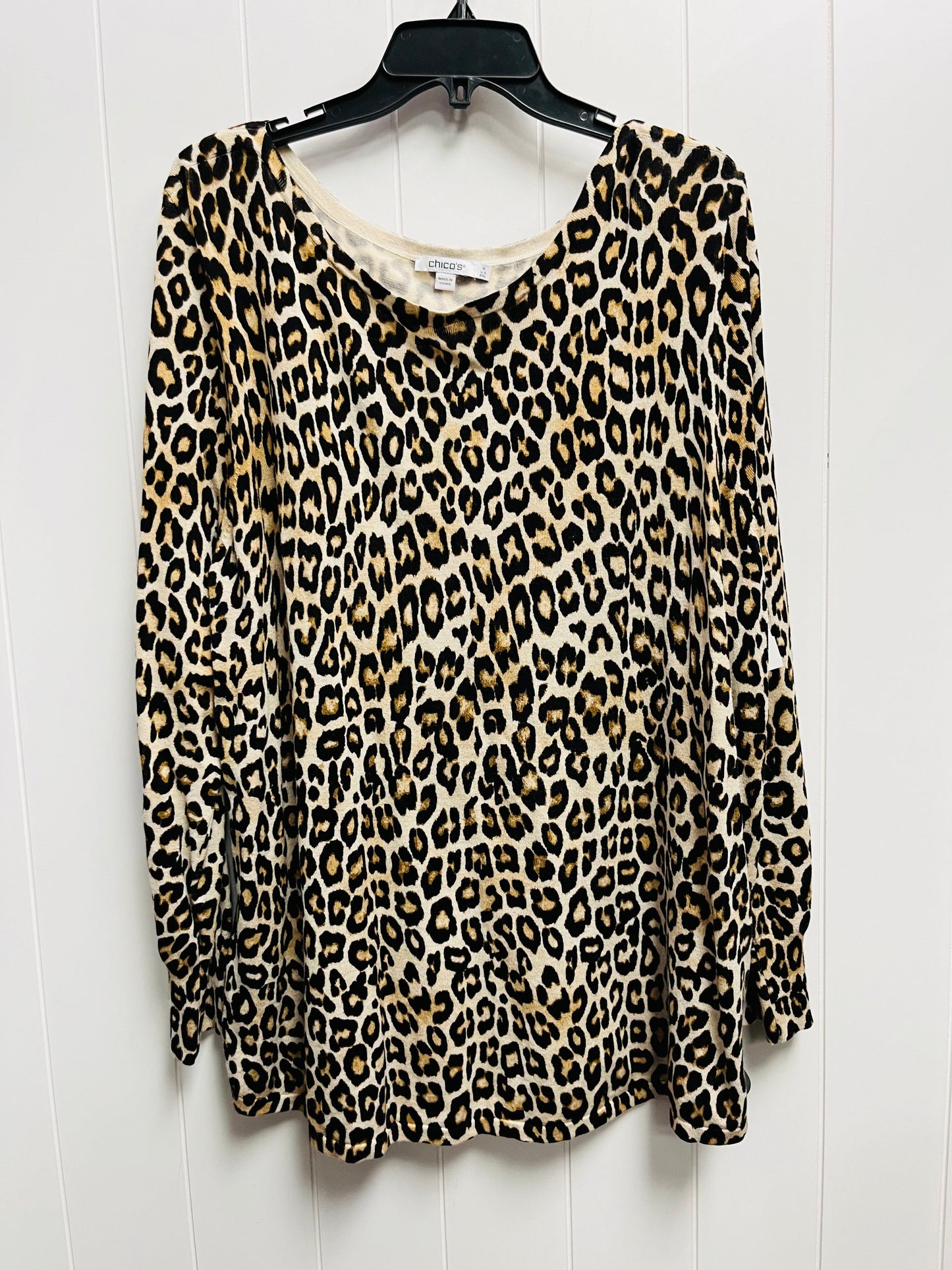 Sweater By Chicos In Animal Print, Size: Xxl