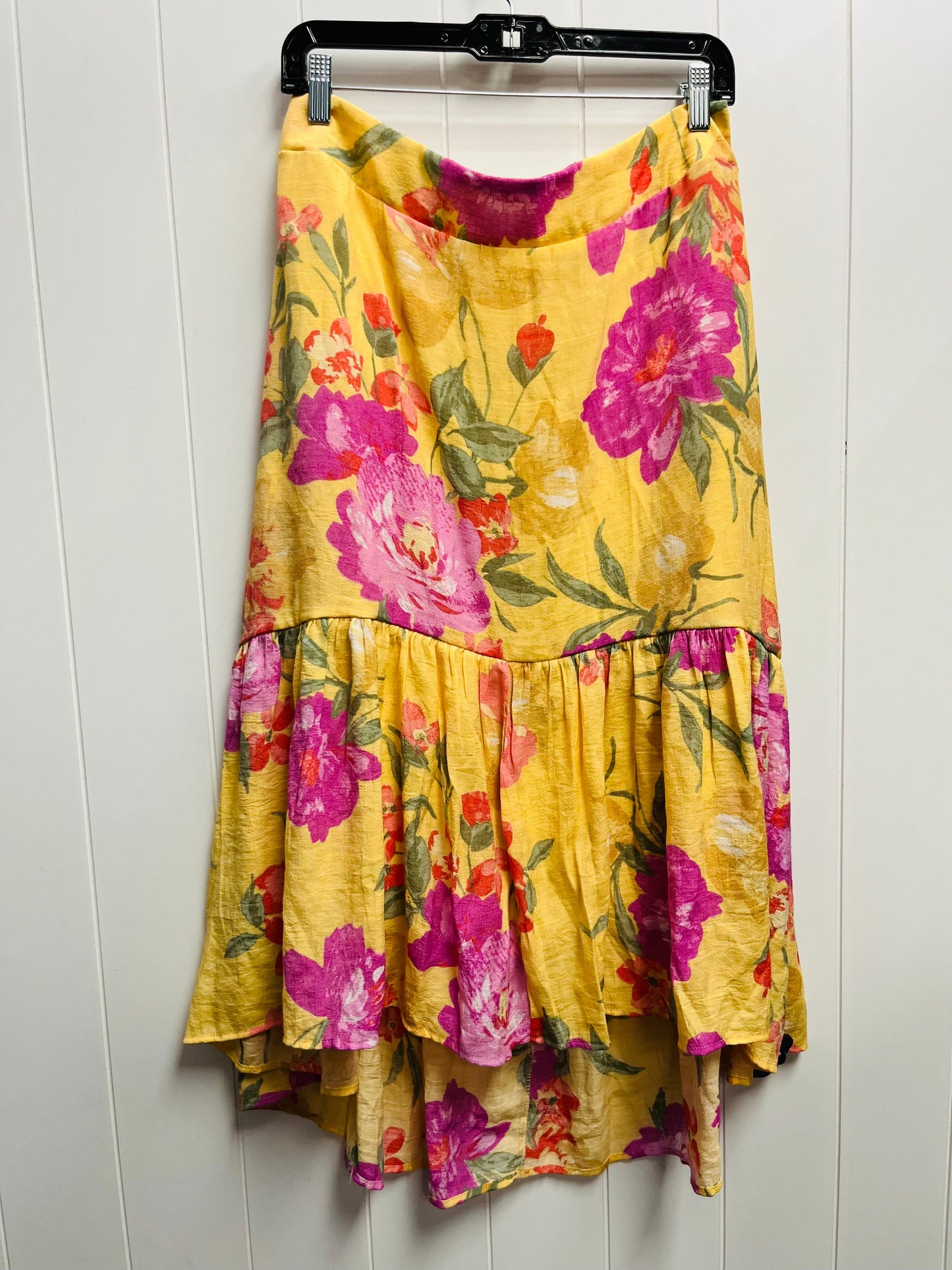 Skirt Maxi By Mlle Gabrielle In Pink & Yellow, Size: L