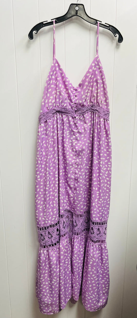 Dress Casual Maxi By White Birch In Purple & White, Size: 2x