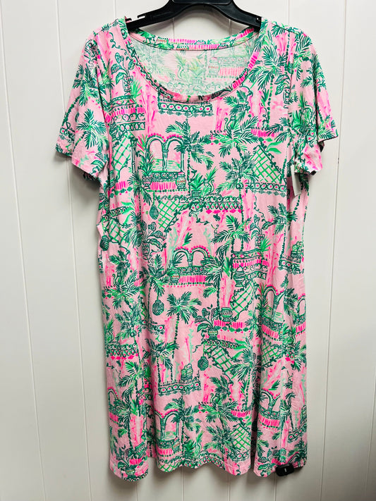 Dress Designer By Lilly Pulitzer In Green & Pink, Size: Xl