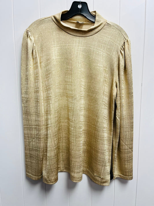 Top Long Sleeve By Anne Klein In Gold, Size: L