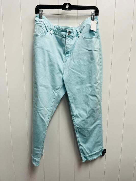 Jeans Cropped By Chicos In Blue Denim, Size: 14