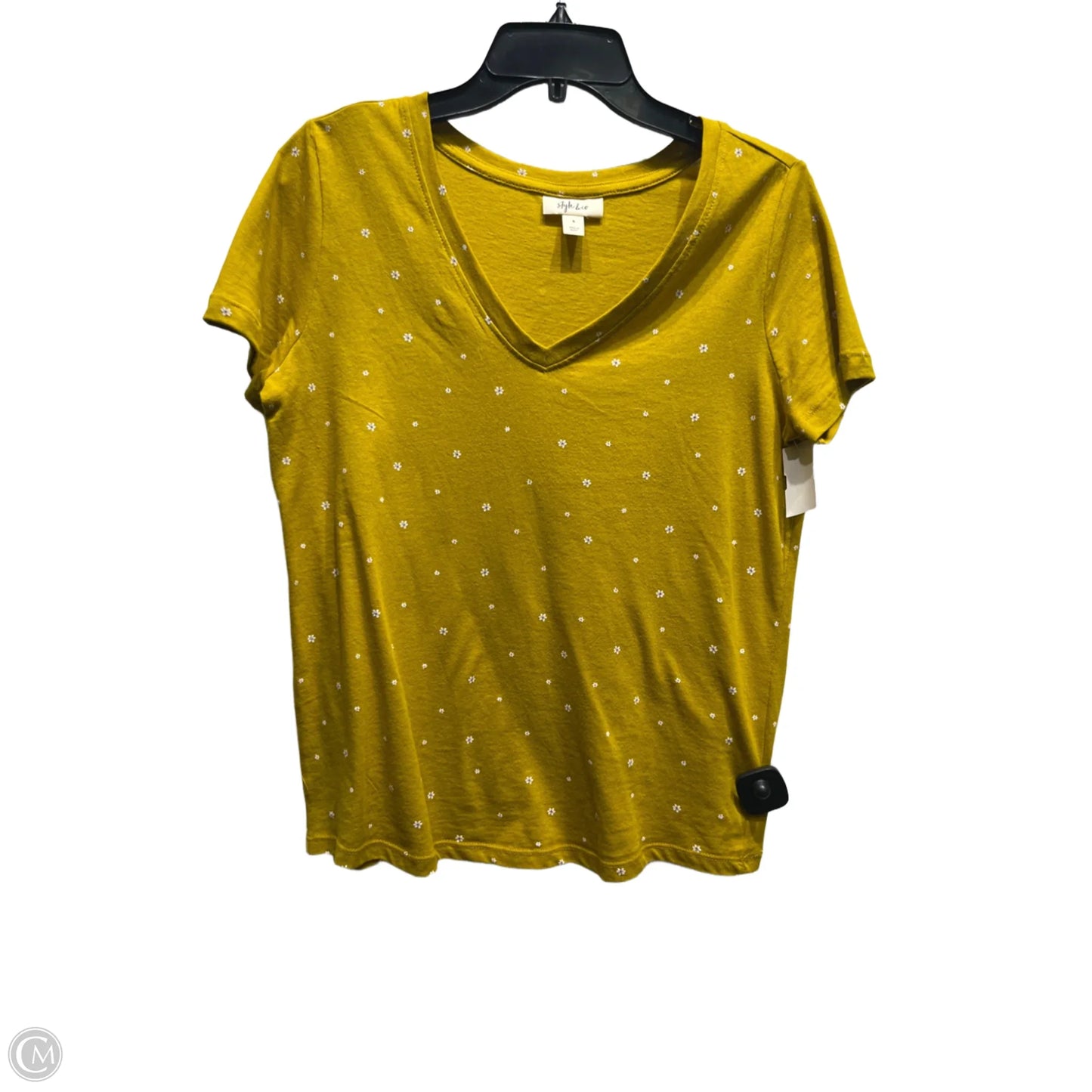 Top Short Sleeve Basic By Style And Company In Yellow, Size: S
