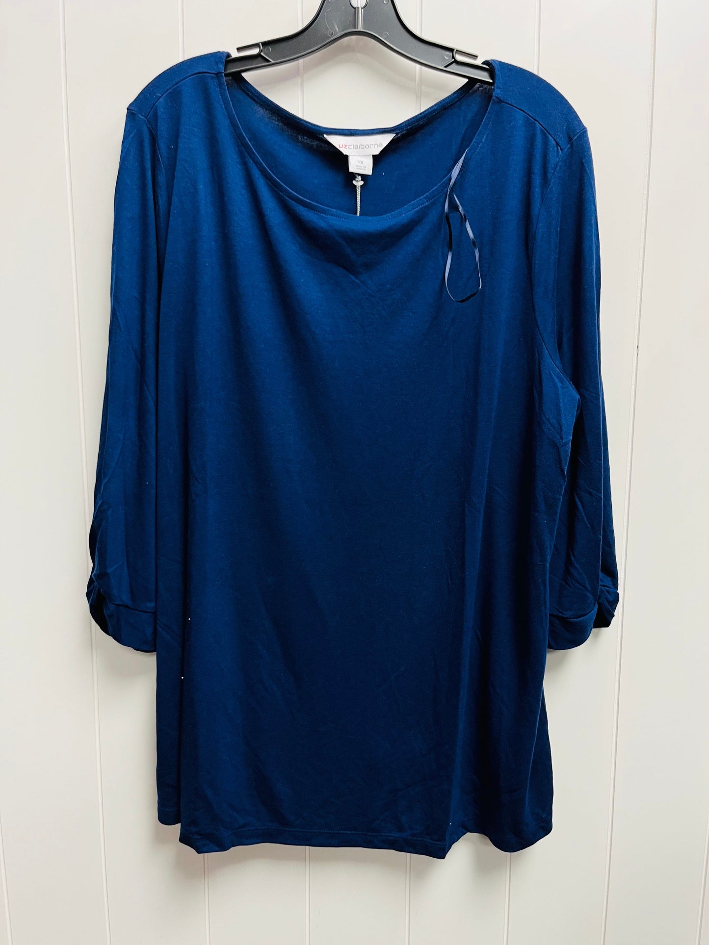 Top Long Sleeve Basic By Liz Claiborne In Blue, Size: 1x