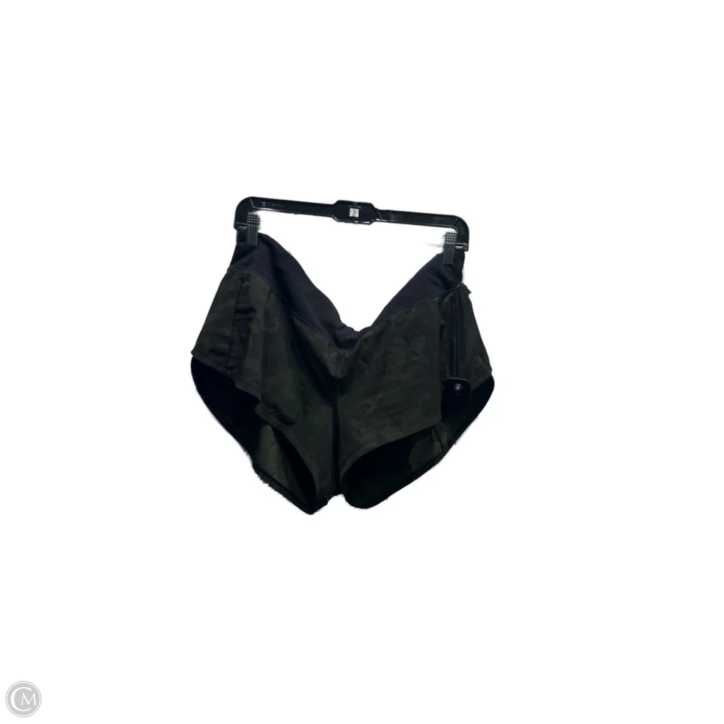 Athletic Shorts By Lululemon In Black & Green, Size: 12