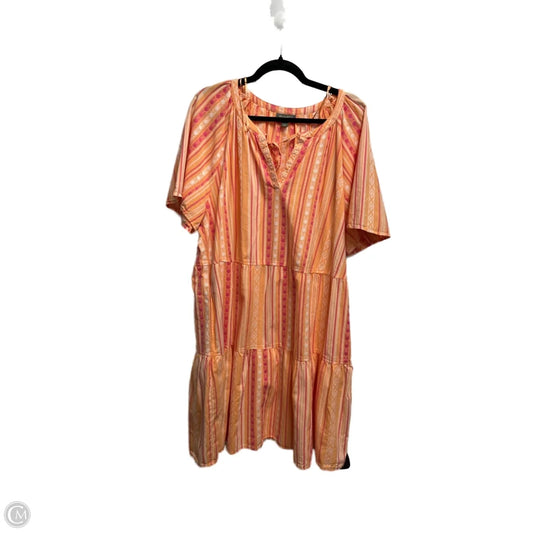 Dress Casual Short By Style And Company In Orange & Pink, Size: Xxl