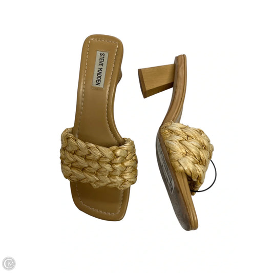 Sandals Heels Block By Steve Madden In Tan, Size: 8
