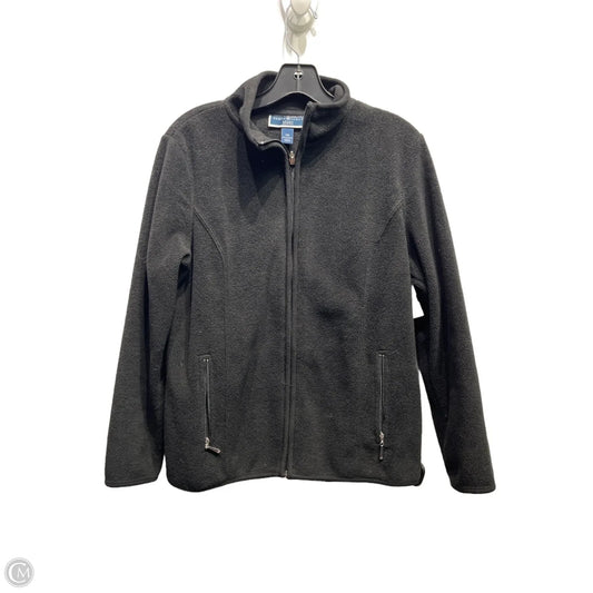 Jacket Fleece By Karen Scott In Black, Size: Mp