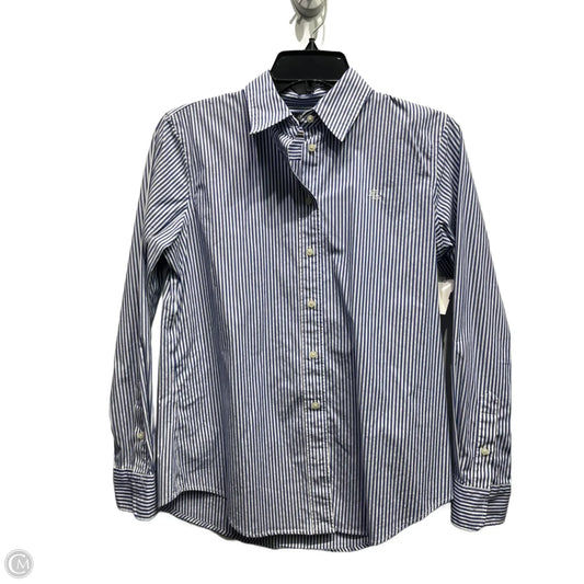 Top Long Sleeve By Ralph Lauren Black Label In Blue & White, Size: S