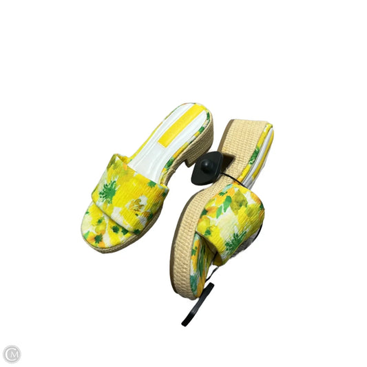 Sandals Heels Block By Franco Sarto In Yellow, Size: 6