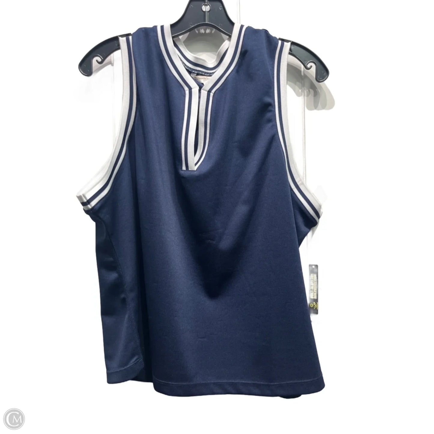 Top Sleeveless By Nanette Lepore In Blue & White, Size: Xl