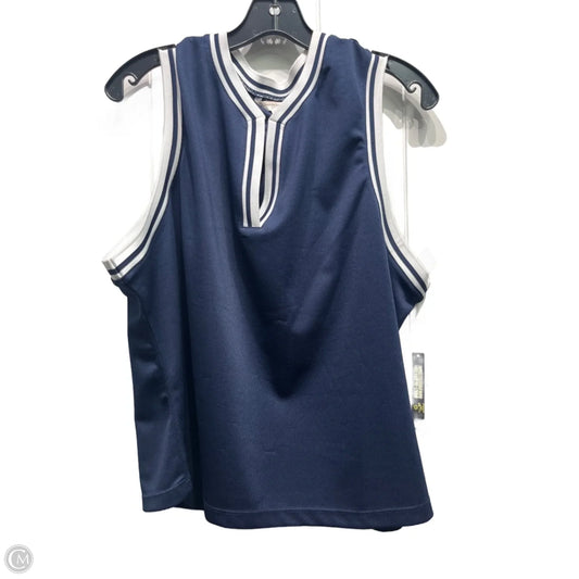 Top Sleeveless By Nanette Lepore In Blue & White, Size: Xl