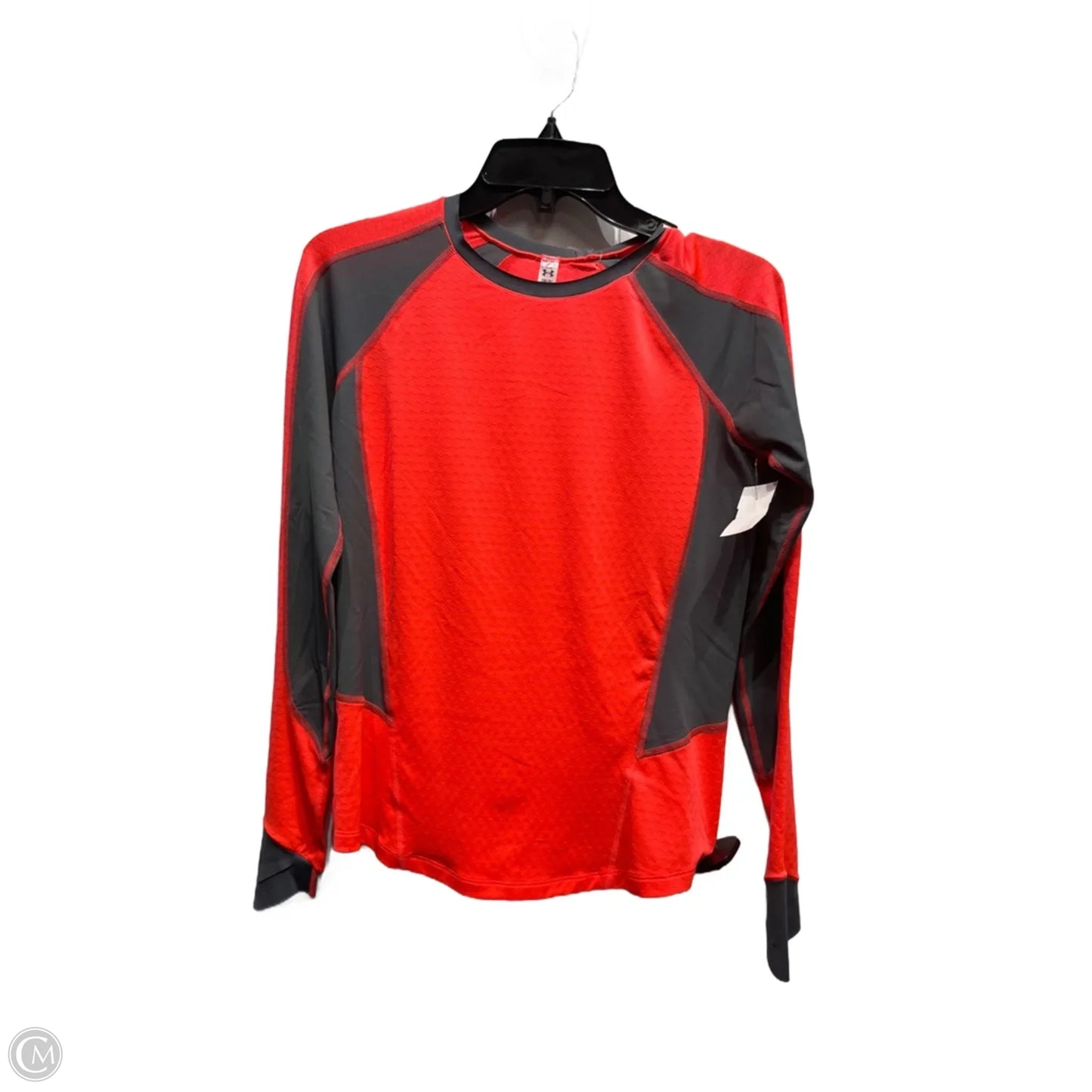 Athletic Top Long Sleeve Crewneck By Under Armour In Grey & Orange, Size: 3x