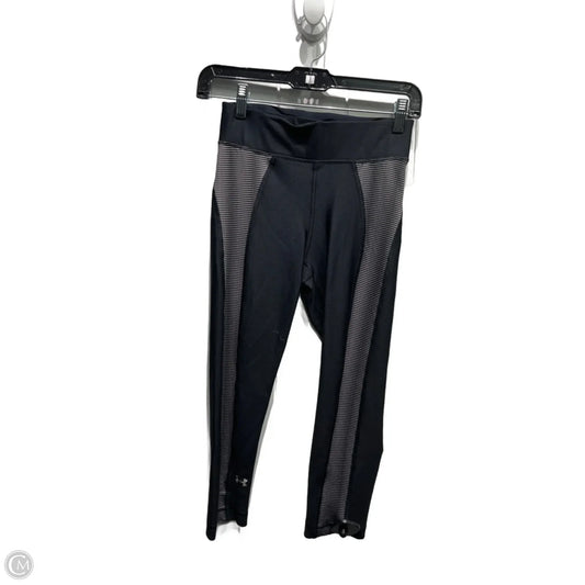 Athletic Leggings Capris By Under Armour In Black & Grey, Size: S