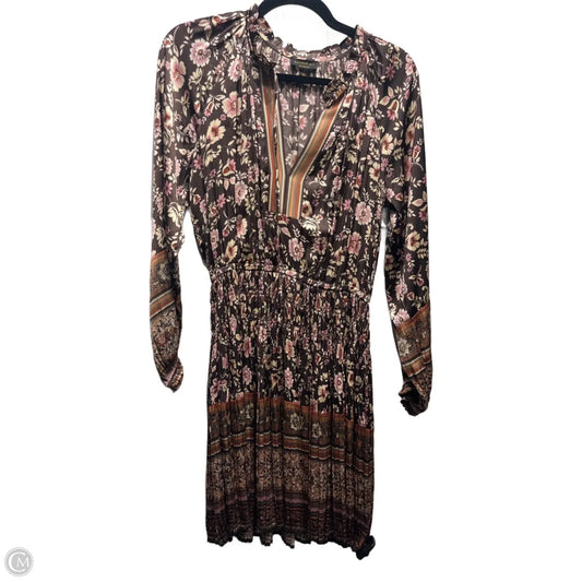 Dress Casual Short By Current Air In Brown & Cream, Size: Xs