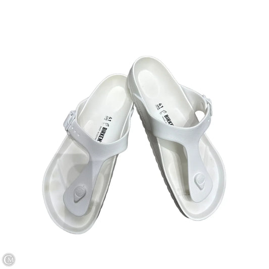 Sandals Flats By Birkenstock In White, Size: 10