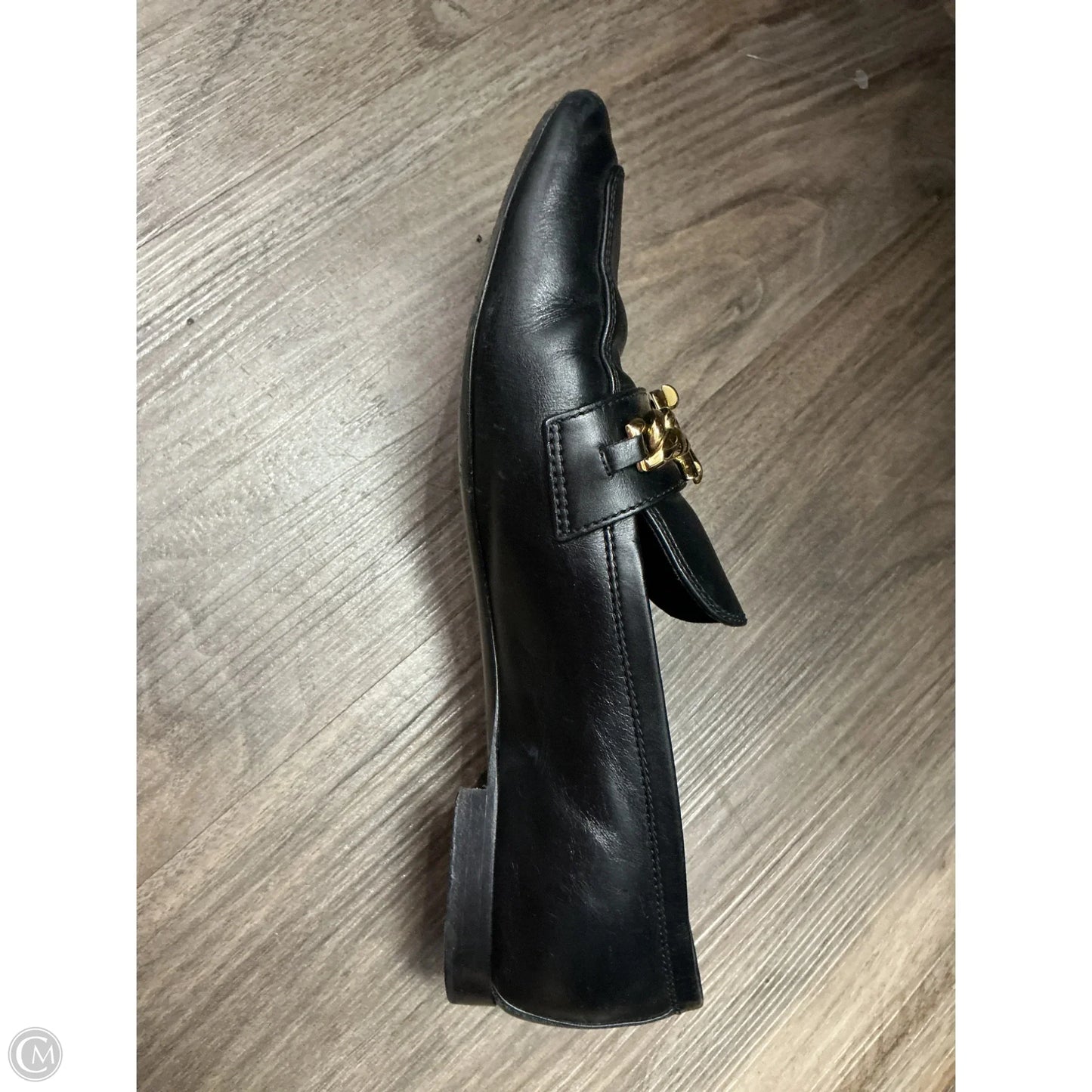 Shoes Luxury Designer By Louis Vuitton In Black & Gold, Size: 8