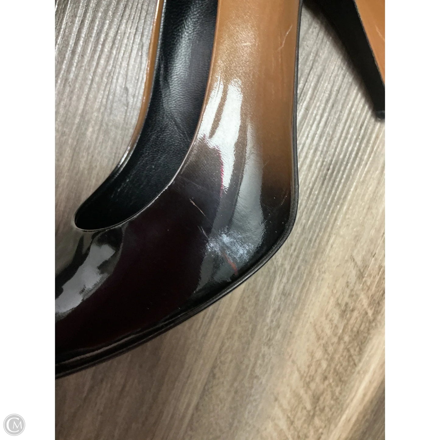 Shoes Luxury Designer By Prada In Black & Tan, Size: 10