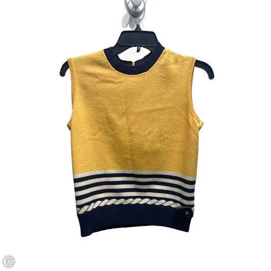 Top Sleeveless Luxury Designer By St John Collection In Blue & Yellow, Size: S