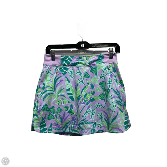 Skort Designer By Lilly Pulitzer In Green & Purple, Size: Xs