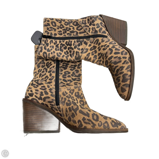 Boots Ankle Heels By Lucky Brand In Animal Print, Size: 6.5