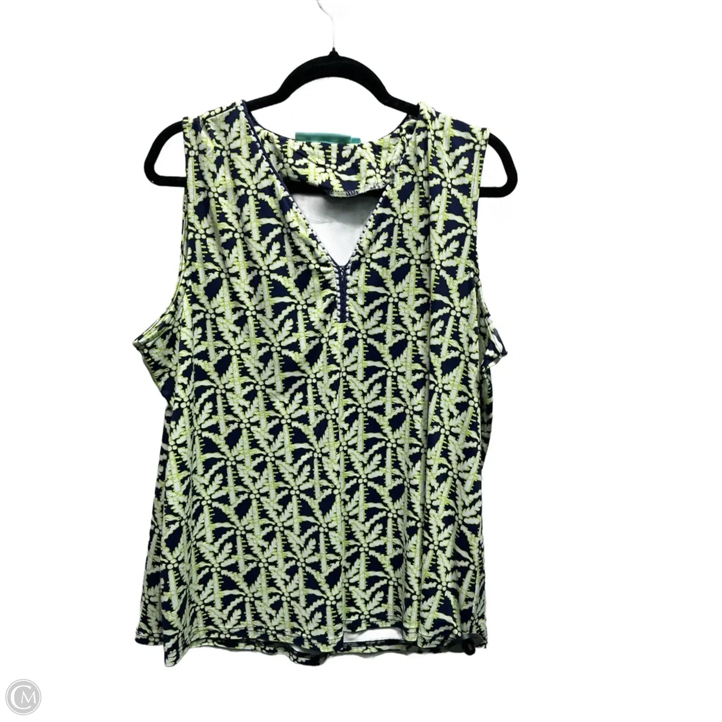 Top Sleeveless By ANTHONYS In Blue & Green, Size: 1x