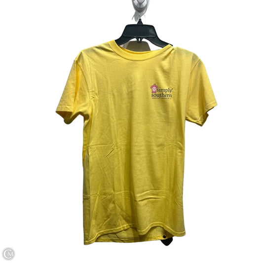 Top Short Sleeve Basic By Simply Southern In Yellow, Size: S