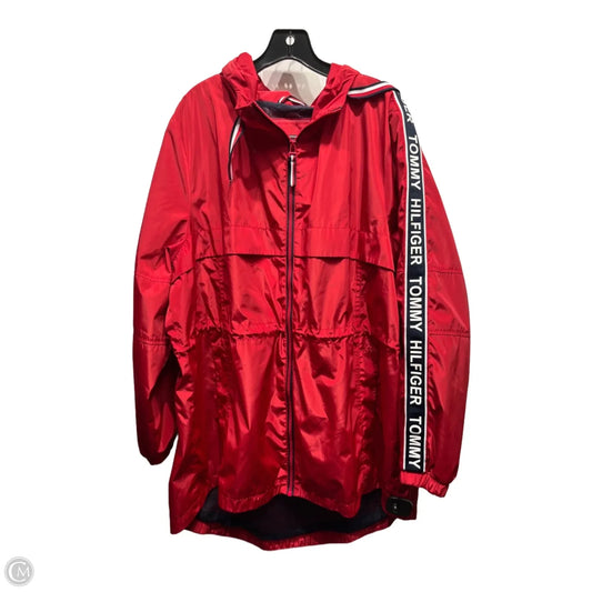 Jacket Windbreaker By Tommy Hilfiger In Blue & Red, Size: Xl