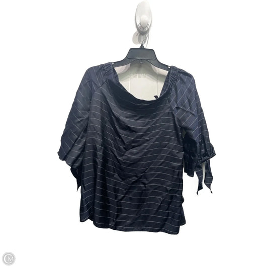 Top Short Sleeve By Theory In Blue & White, Size: S