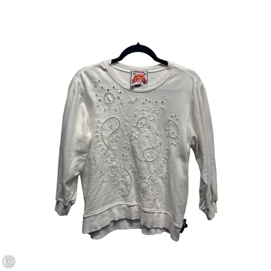 Top Long Sleeve By Johnny Was In White, Size: S