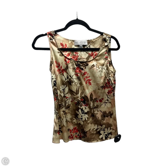 Top Sleeveless Luxury Designer By St John Collection In Brown & Red, Size: Sp