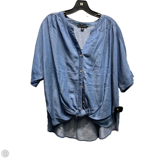 Top Short Sleeve By Zac And Rachel In Blue Denim, Size: Xl