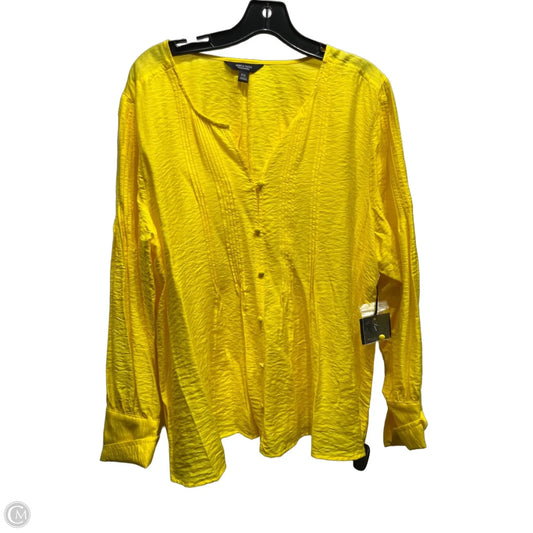 Top Long Sleeve By Simply Vera In Yellow, Size: Xxl