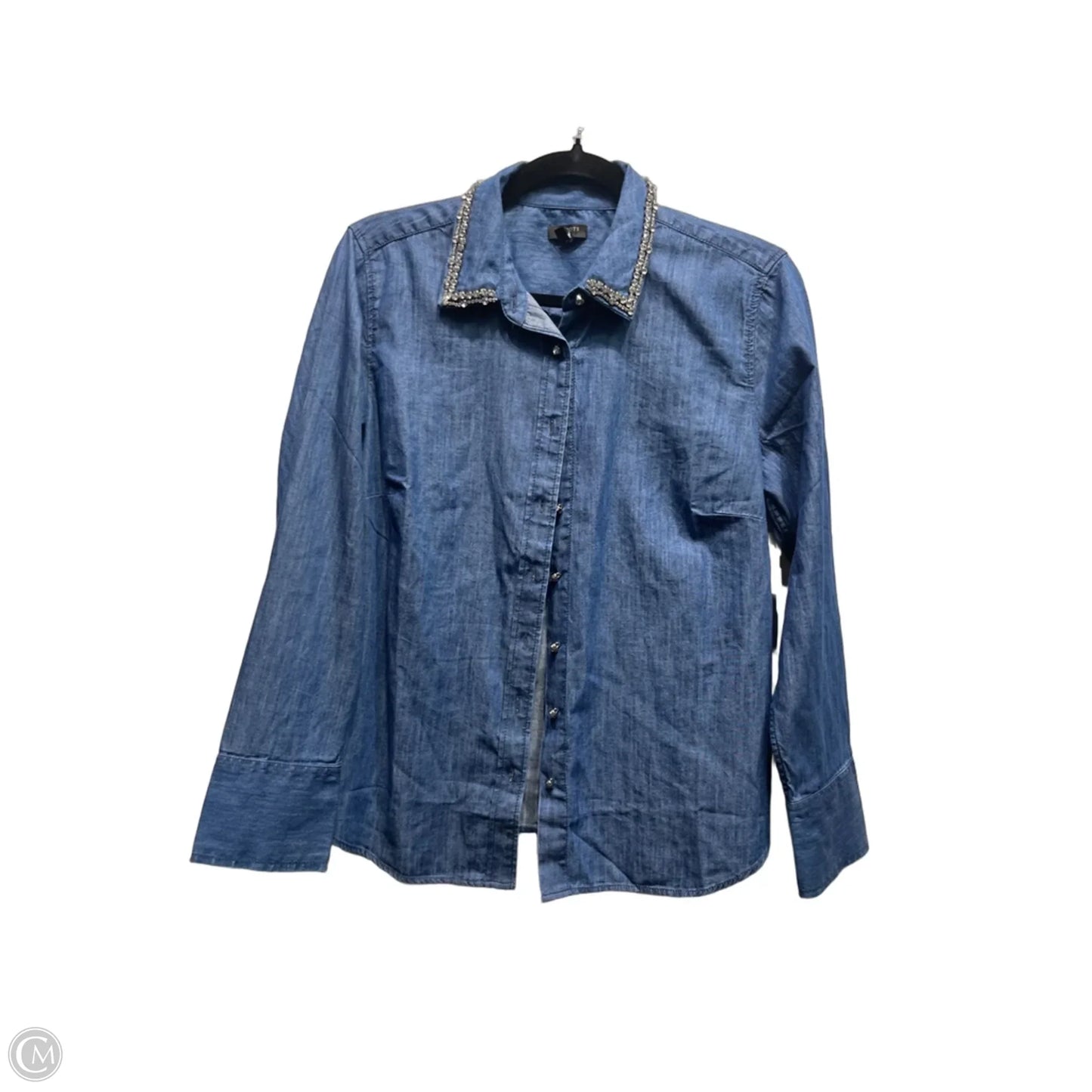 Top Long Sleeve By Talbots In Blue Denim, Size: Mp