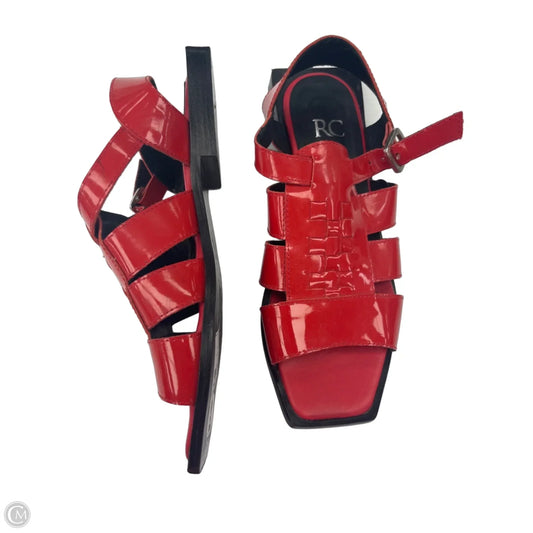 Sandals Flats By Clothes Mentor In Red, Size: 6.5